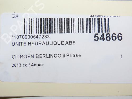 Used ABS pump CITROËN BERLINGO Box Body/MPV (B9) 1.6 HDi 90 (90 hp) 28614636