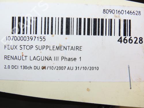 Third brake light RENAULT LAGUNA III (BT0/1) 2.0 dCi (BT07, BT0J, BT14, BT1A, BT1S) | BP17469333L11 