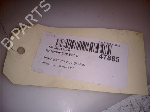 Right mirror PEUGEOT 307 (3A/C) 2.0 HDi 90 | BP15492282C27 