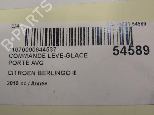 Used Left front window switch Left front window switch CITROËN BERLINGO Box Body/MPV (K9) 1.6 BlueHDi 100 (99 hp) 33711709 33711709