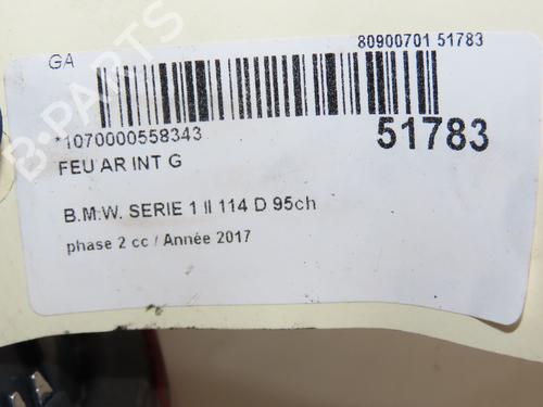 Used Left tailgate light BMW 1 (F20) 114 d (95 hp) 26381311