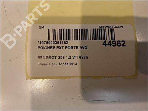 Front right exterior door handle PEUGEOT 208 I (CA_, CC_) 1.2 VTI 82 | BP11102301C129 
