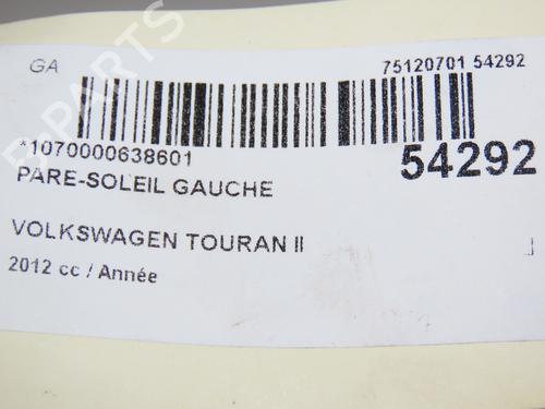 Used Left sun visor VW TOURAN (1T3) 2.0 TDI (140 hp) 28832368
