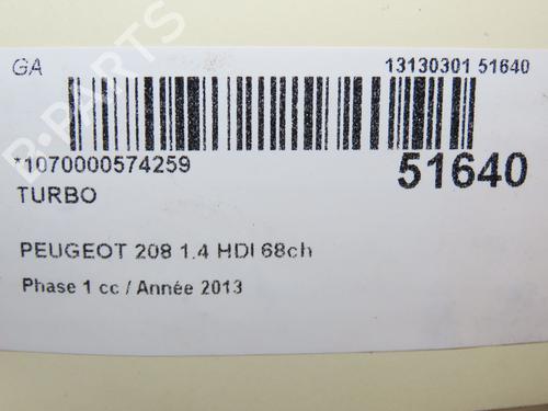 Used Turbocharger/Supercharger PEUGEOT 208 I (CA_, CC_) 1.4 HDi (68 hp) 21274309