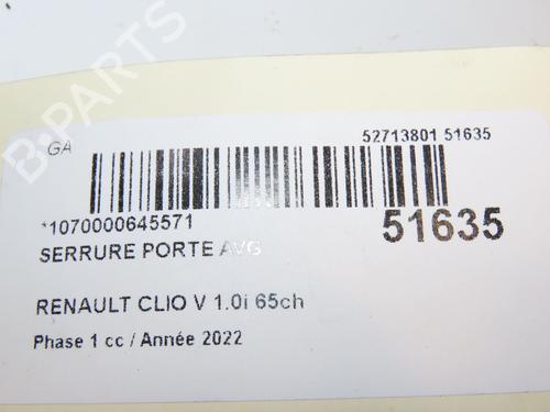 Front left lock RENAULT CLIO V (B7_) 1.0 SCe 65 (B7MG) | BP29441778C98 