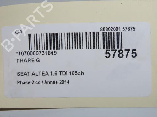 Used Left headlight Left headlight SEAT ALTEA (5P1) 1.6 TDI (105 hp) 33417864 33417864