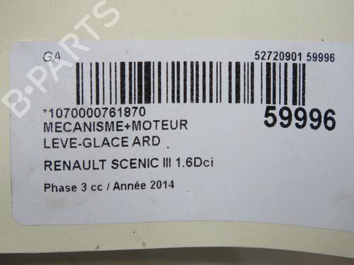 Rudehejsemekanisme Højre bagtil Rudehejsemekanisme Højre bagtil RENAULT SCÉNIC III (JZ0/1_) 1.6 dCi (JZ00, JZ12) (130 hp) 36545191 36545191