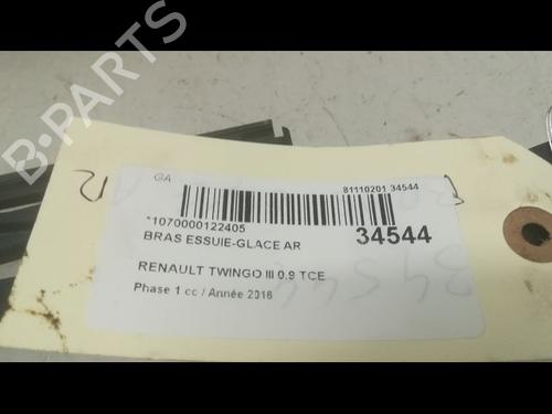 Used Rear windshield wiper arm Rear windshield wiper arm RENAULT TWINGO III (BCM_, BCA_) 0.9 TCe 90 (BCM9, BCM2) (90 hp) 14880943 14880943