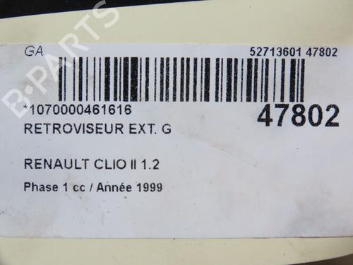 Used Left mirror RENAULT CLIO II (BB_, CB_) 1.2 (BB0A, BB0F, BB10, BB1K, BB28, BB2D, BB2H, CB0A,... (58 hp) 24359028
