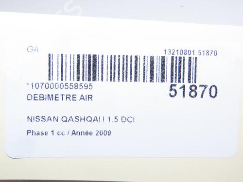 Used Mass air flow sensor NISSAN QASHQAI I (J10, NJ10) 1.5 dCi (106 hp) 28966871