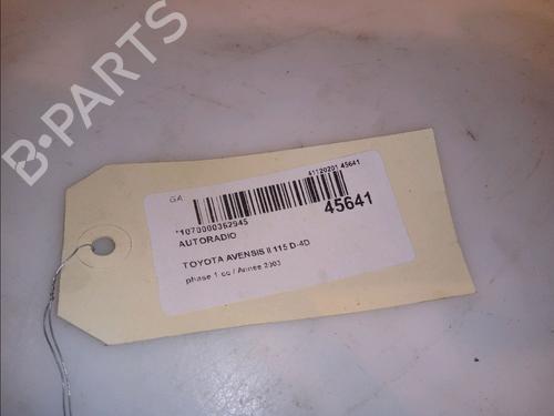 Radio TOYOTA AVENSIS (_T25_) 2.0 D-4D (CDT250_, CDT250R) | BP13030953E6 
