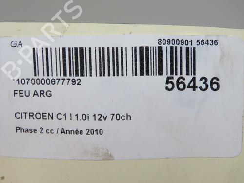 Feu arrière gauche CITROËN C1 (PM_, PN_) 1.0 (68 hp) 31912206