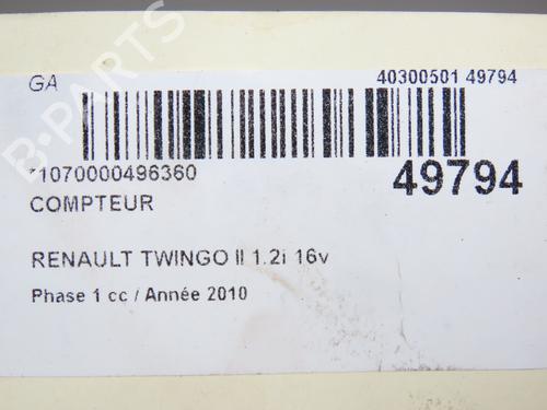 Used Instrument cluster Instrument cluster RENAULT TWINGO II (CN0_) 1.2 16V (CN04, CN0B) (75 hp) 28967955 28967955