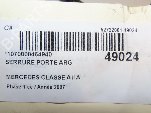 Venstre bagtil lås MERCEDES-BENZ A-CLASS (W169) A 160 CDI (169.006, 169.306) (82 hp) 29441799