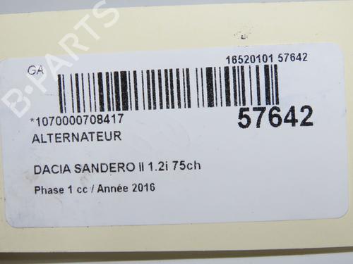 Generator Generator DACIA SANDERO II 1.2 (73 hp) 34255339 34255339