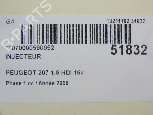 Used Injector Injector PEUGEOT 207 (WA_, WC_) 1.6 HDi (90 hp) 24358669 24358669