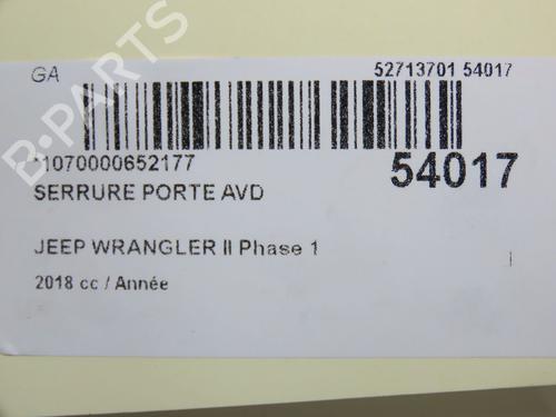 Used Front right lock JEEP WRANGLER IV (JL) 2.2 Multijet II (JL72, JL74) (200 hp) 31120851