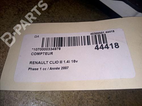 Instrument cluster RENAULT CLIO III (BR0/1, CR0/1) 1.4 16V | BP9740783C47 