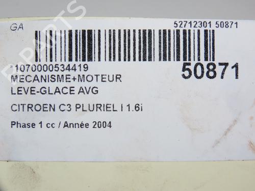 Front left window mechanism CITROËN C3 Pluriel (HB_) 1.6 | BP28968496C22 