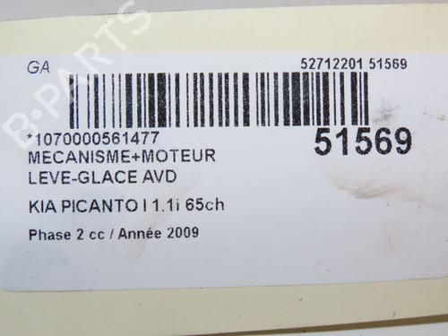 Front right window mechanism KIA PICANTO I (SA) 1.1 | BP23064666C23 