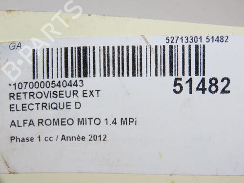 Right mirror ALFA ROMEO MITO (955_) 1.4 MultiAir (955AXL1B) | BP22524661C27 