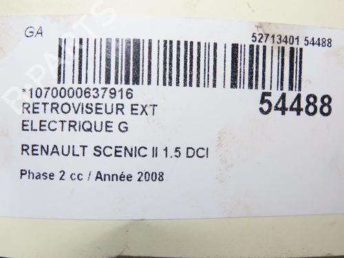 Left mirror RENAULT SCÉNIC II (JM0/1_) 1.5 dCi (JM1E, JM16) | BP28831503C26 