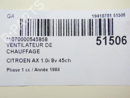 Heater blower motor CITROËN AX (ZA-_) 10 | BP28829339M62 