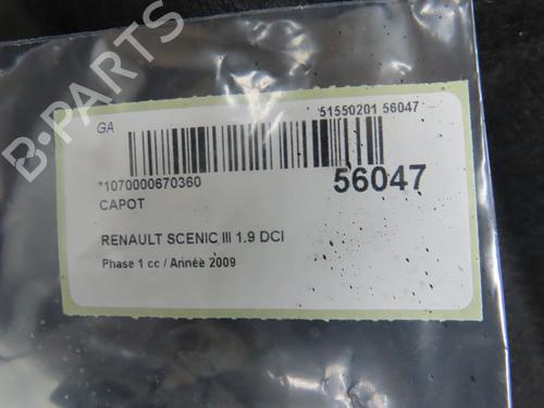Used Hood RENAULT SCÉNIC III (JZ0/1_) 1.9 dCi (JZ0J, JZ1J, JZ1K, JZ1S) (131 hp) 30978864