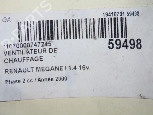 Varmeblæser Varmeblæser RENAULT MEGANE I (BA0/1_) 1.4 16V (BA0D, BA1H, BA0W, BA10) (95 hp) 37455466 37455466
