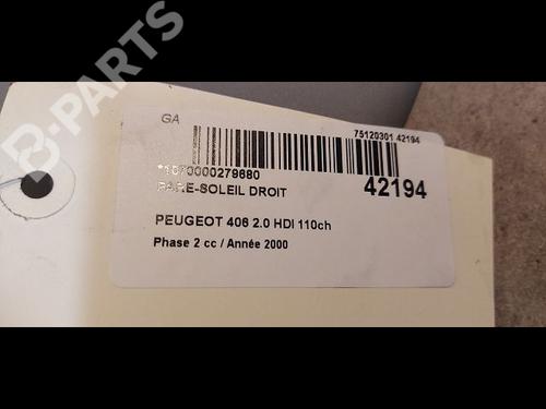 Right sun visor PEUGEOT 406 (8B) 2.0 HDI 110 | BP9614019I2 