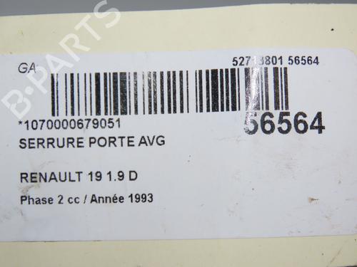 Used Front left lock RENAULT 19 I (B/C53_) 1.9 D (B/C534, B/C53J) (64 hp) 30652529