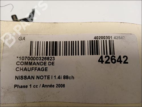 Climate control NISSAN NOTE (E11, NE11) 1.6 | BP10063510I5 