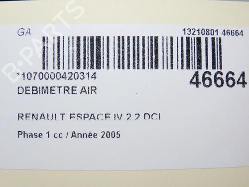 Used Mass air flow sensor RENAULT ESPACE IV (JK0/1_) 2.2 dCi (JK0H) (150 hp) 14950189