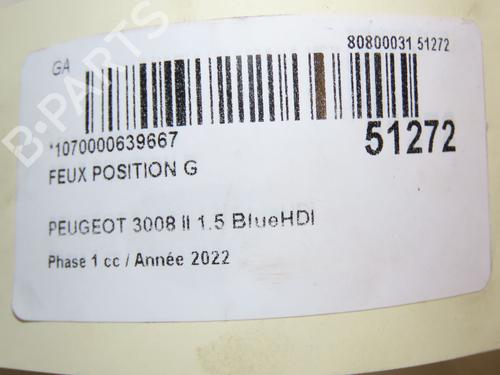 Left daytime light PEUGEOT 3008 II SUV (MC_, MR_, MJ_, M4_) 1.5 BlueHDi 130 | BP28832372C104 