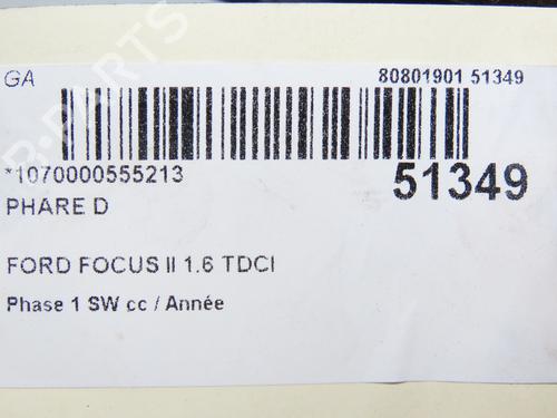 Lyskaster høyre FORD FOCUS II Turnier (DA_, FFS, DS) 1.6 TDCi | BP28802238C29