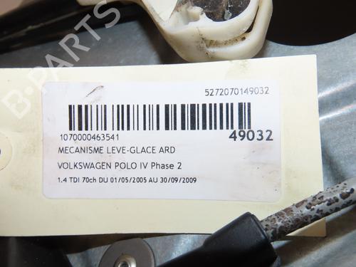 Used Rear right window mechanism VW POLO IV (9N_, 9A_) 1.4 TDI (70 hp) 16572905
