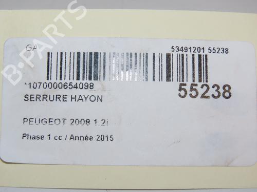 Used Tailgate lock PEUGEOT 2008 I (CU_) 1.2 VTi (82 hp) 29045781