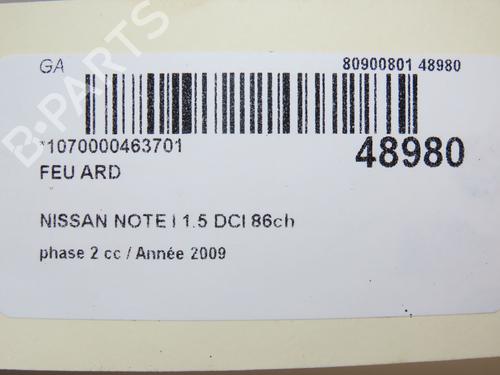 Right taillight NISSAN NOTE (E11, NE11) 1.5 dCi | BP23098799C35 