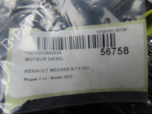 Used Engine Engine RENAULT MEGANE III Hatchback (BZ0/1_, B3_) 1.5 dCi (BZ09, BZ0D, BZ1W, BZ29, BZ14) (110 hp) 33222697 33222697
