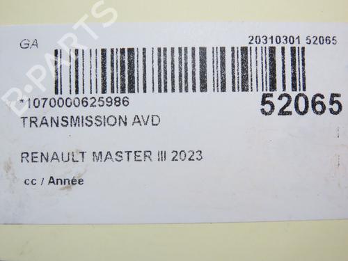 Right front driveshaft RENAULT MASTER III Van (FV) 2.3 dCi 135 FWD (FV0N, FV08, FV06, FV00, FV1S) | BP30366629M39