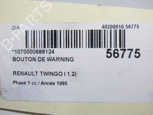 Used Warning switch Warning switch RENAULT TWINGO I (C06_) 1.2 (C063, C064) (55 hp) 33008055 33008055