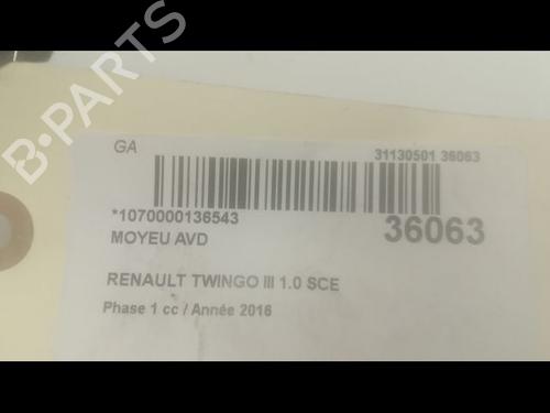 Left front steering knuckle RENAULT TWINGO III (BCM_, BCA_) 1.0 SCe 70 | BP14875440M25 