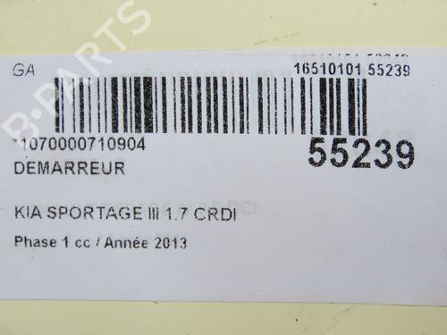 Used Starter KIA SPORTAGE III (SL) 1.7 CRDi (116 hp) 32076083