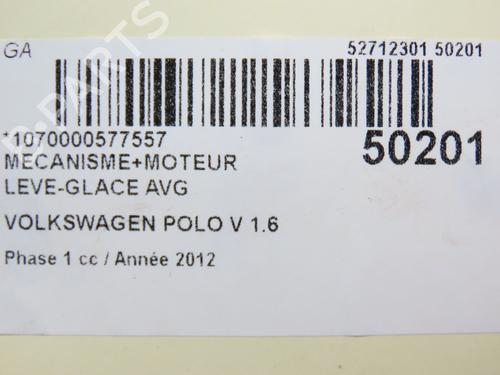 Rudehejsemekanisme ventre foran VW POLO V (6R1, 6C1) 1.6 TDI | BP28968491C22 