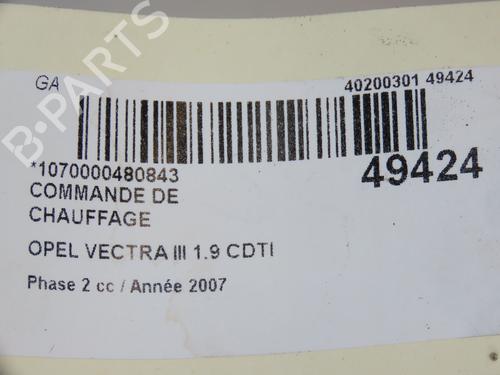 Commande Chauffage OPEL VECTRA C GTS (Z02) 1.9 CDTI (F68) (120 hp) 28801720