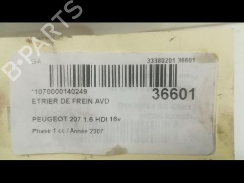 Used Right front brake caliper PEUGEOT 207 (WA_, WC_) 1.6 HDi (109 hp) 14877325