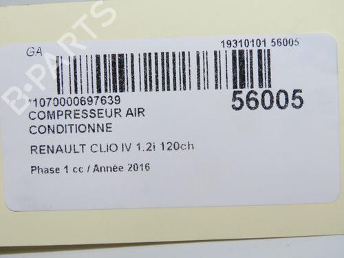 Used AC compressor RENAULT CLIO IV (BH_) 1.2 TCe 120 (BHAU) (118 hp) 31242454