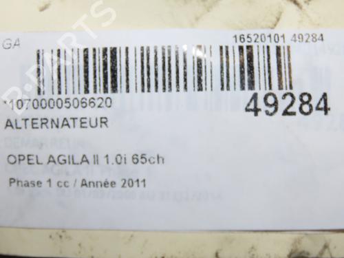 Used Alternator Alternator OPEL AGILA B (H08) 1.0 (F68) (65 hp) 17315608 17315608