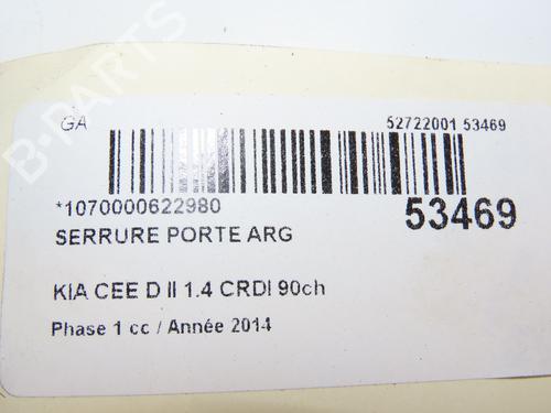Used Rear left lock KIA CEE'D Sportswagon (JD) 1.4 CRDi 90 (90 hp) 29441804