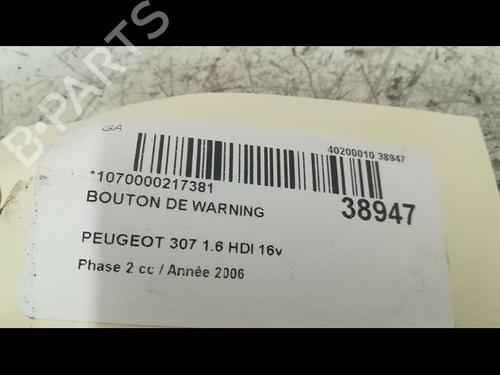Used Warning switch PEUGEOT 307 (3A/C) 1.6 HDi (90 hp) 9606315